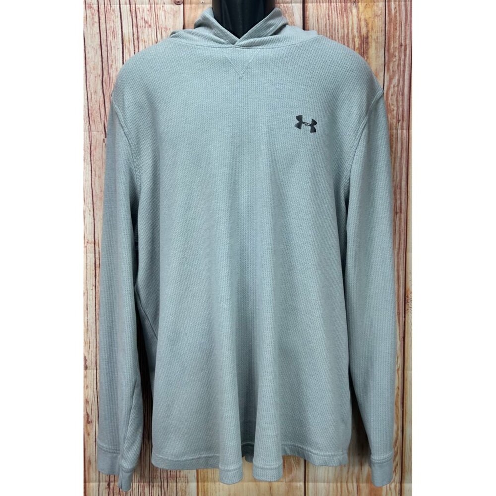 Under Armour Light Gray Hooded Waffle Knit Pullover